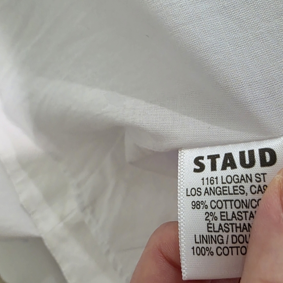 NWT Staud White Midi Maxi White Button Up Dress‎ Long Sleeves Sz Large - Picture 7 of 8